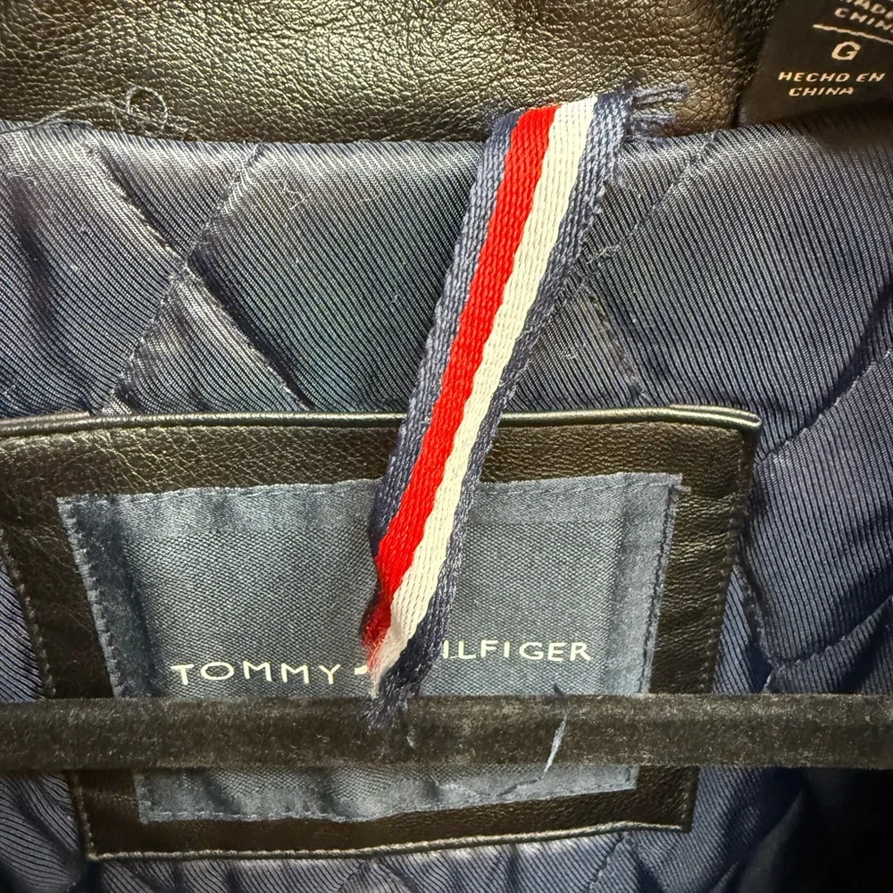 Tommy Hilfiger Black faux Leather Jacket - Picture 2 of 5